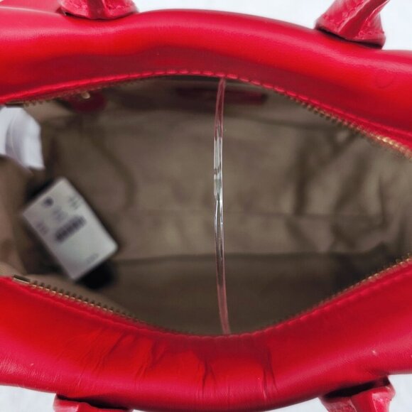 J CREW Red Smooth Leather Mini Harper Top Handle Satchel Crossbody NWT - Picture 11 of 15